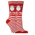 thumbnail image 1 of Xfvqtps Christmas Socks for Womens Mid Tube Cute Stripe Santa Claus Elk Deer Christmas Tree Christmas Party Decoration Comfortable Soft Cozy Indoor Warm Winter Socks Red, 1 of 5