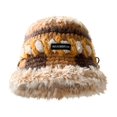 thumbnail image 1 of Xfvqtps Cloche Bucket Hat for Womens Knit Crochet Furry Ring Buckle Colorful Foldable Fashion Thickened Windproof Coldproof Warm Outdoor Winter Fisherman Hat Beige, 1 of 5