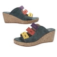 thumbnail image 1 of Xfvqtps Clogs for Women Flatform Wedge Slide Three Straps Colorful Open Toe Hollow out Comfortable Dressy Casual Walking Summer Clogs Sandals Blue, 1 of 9