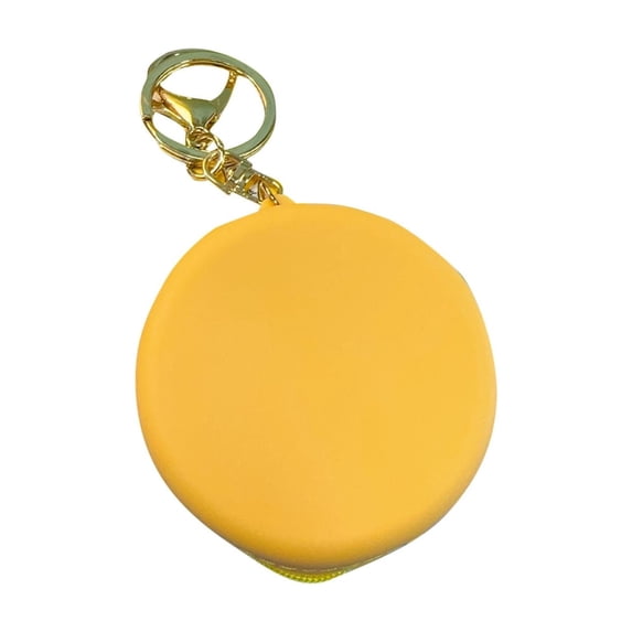 Xfvqtps Coin Purse Casual Portable New Exquisite Solid Color Zipper Silica Gel Rotundity Mini Wallet Khaki