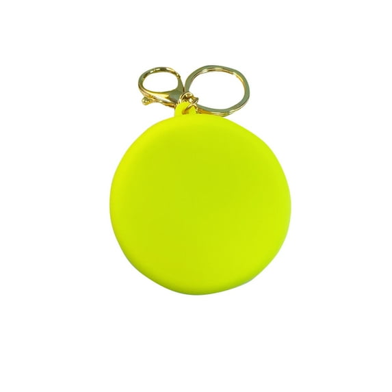 Xfvqtps Coin Purse Casual Portable New Exquisite Solid Color Zipper Silica Gel Rotundity Mini Wallet Yellow