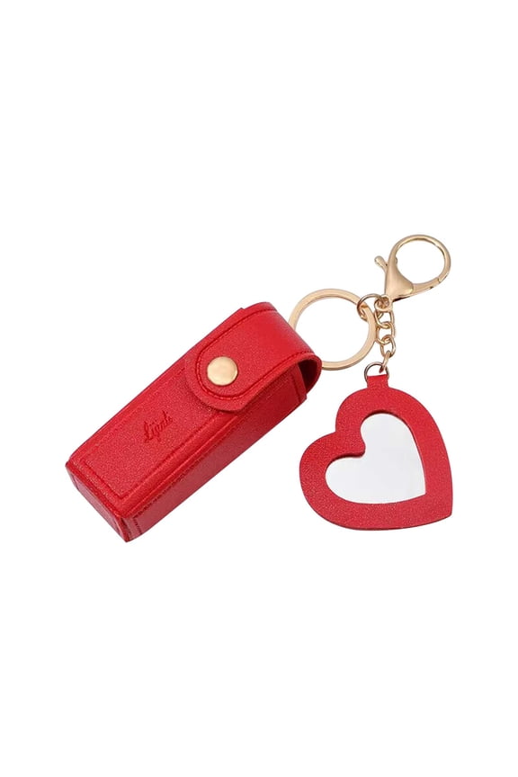 Coin Purse Mini Small Wallet Lipstick Storage Pendant Leather Wallet Red