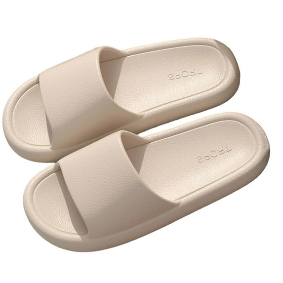 Xfvqtps Couples Shower Shoes Quick Drying Lightweight Non Slip Soft Sole Solid Color Breathable EVA Slide Shower Slippers House Slipper for Bathroom Indoor Outdoor Beige