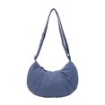 thumbnail image 1 of Xfvqtps Crescent Bag for Womens Adjustable Shoulder Strap Fold Zipper Solid Color Nylon Sling Bag Blue, 1 of 4