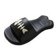 thumbnail image 1 of Xfvqtps Cute Slippers for Womens Open Toe Irregular Sole Soft Thick Sole Non Slip Fish Print EVA Beach Bathroom Slipper Black, 1 of 8