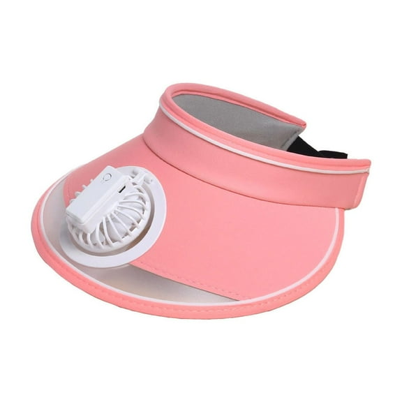 Xfvqtps Fan Hats Visor Hat with Fan for Womens USB Charging Summer UV Protection Semi-Transparent Brim Sun Hats for Beach Travel Camping Sports