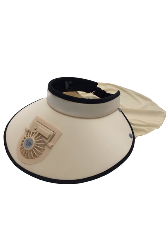 Fan Hats Visor Hat with Fan for Womens USB Charging Wide Brim Neck Protect Summer UV Protection Sun Hats for Beach Travel Camping Cycling