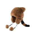 thumbnail image 1 of Xfvqtps Faux Fur Hat with Fluffy Furry Tail for Child Warm Earflap Hat with Pompom Fake Fur Outdoor Activity Skiing Hat Winter Windproof Trapper Hat Khaki, 1 of 9