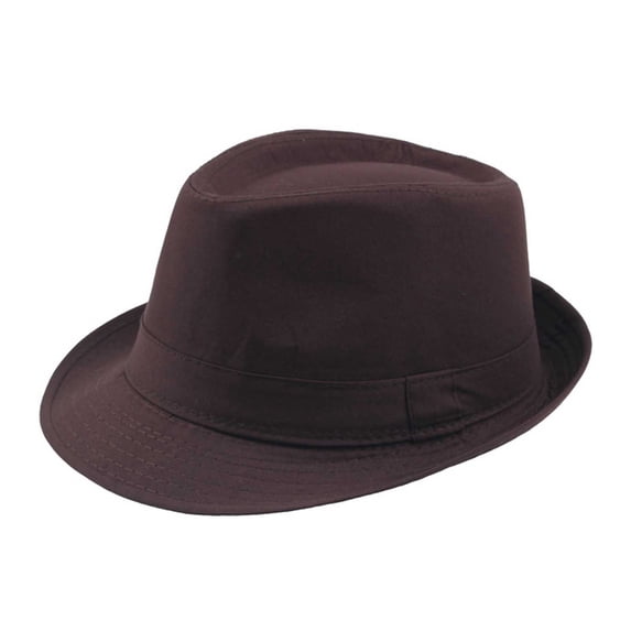 Xfvqtps Fedora Hat Short Brim Panama Trilby Hat Solid Color Casual Jazz Cap for Men Women