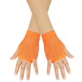 thumbnail image 1 of Xfvqtps Fingerless Gloves for Womens Mesh Thumb Hole Short Hollow Out Solid Color Stretch Fashion Party Mittens Orange, 1 of 3