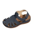 thumbnail image 1 of Xfvqtps Fisherman Sandals for Women Hook and Loop Wedge Hollow out Close Toe Soft Sole Walking Non Slip Breathable Summer Sandals Blue, 1 of 9