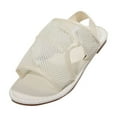 thumbnail image 1 of Xfvqtps Flat Sandals for Women Slingback Open Toe Elastic Strap Mesh Hollow out Side Cutout Breathable Lightweight Non Slip Dressy Casual Summer Sandals White, 1 of 7