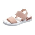 thumbnail image 1 of Xfvqtps Flat Sandals for Women Slip on Elastic Open Toe Micro Wedge Soft Sole Breathable Lightweight Non Slip Dressy Casual Summer Walking Sandals Pink, 1 of 6