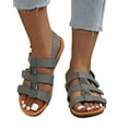 thumbnail image 1 of Xfvqtps Flat Sandals for Women Arch Support Velcro Straps Slingback Comfortable Non Slip Breathable Walking Beach Summer Sandals Gray, 1 of 8