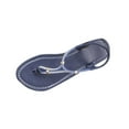 thumbnail image 1 of Xfvqtps Flat Sandals for Women Elastic Strap Rhinestone Clip Toe Non Slip Beach Roman Thong Sandals Navy, 1 of 7