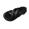 thumbnail image 1 of Xfvqtps Flats Sandals for Women Slingback Hook and Loop Strap Crisscross Straps Thick Soft Sole Open Toe Non Slip Beach Summer Leather Sandals Black, 1 of 9