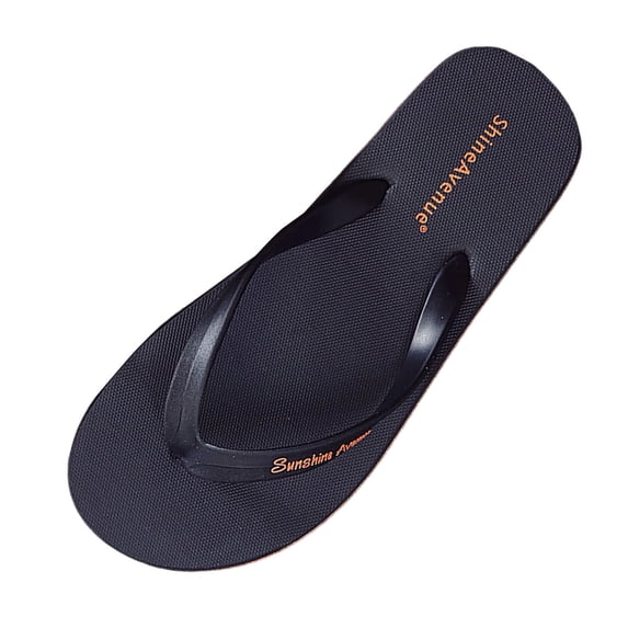 Xfvqtps Flip Flops for Mens and Womens Lightweight Non Slip Quick Drying Indoor Outdoor Beach PVC Slipper Black