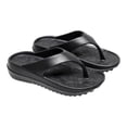 thumbnail image 1 of Xfvqtps Flip Flops for Women Micro Wedge Pattern Insole Thick Sole Non Slip Solid Color Beach Bathroom Outdoor Indoor EVA Slides Slippers Black, 1 of 4