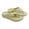 thumbnail image 1 of Xfvqtps Flip Flops for Women Micro Wedge Pattern Insole Thick Sole Non Slip Solid Color Beach Bathroom Outdoor Indoor EVA Slides Slippers Green, 1 of 4