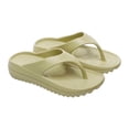 thumbnail image 1 of Xfvqtps Flip Flops for Women Micro Wedge Pattern Insole Thick Sole Non Slip Solid Color Beach Bathroom Outdoor Indoor EVA Slides Slippers Green, 1 of 4