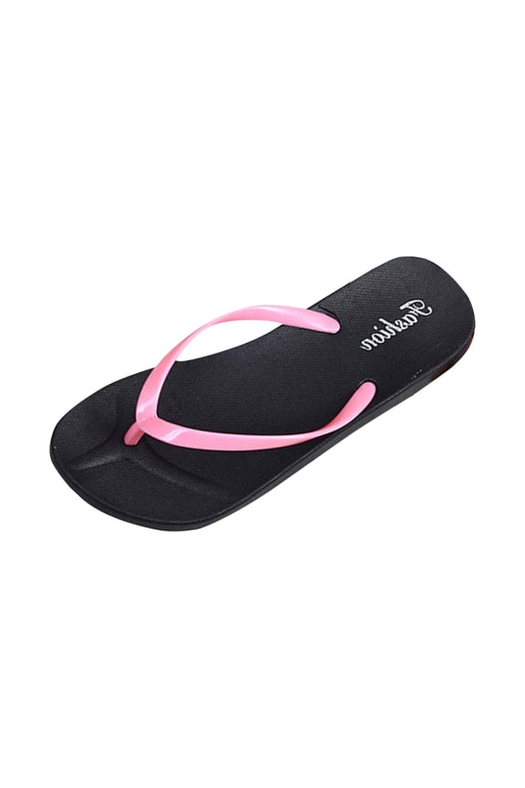 Flip Flops for Womens Flat Non Slip Beach PVC Basic Thong Sandals Pink
