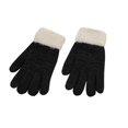 thumbnail image 1 of Xfvqtps Fluffy Full Finger Gloves with Furry Cuff Touchscreen Winter Warm Gloves Knit Stretchy Extended Mittens for Women Black, 1 of 4