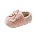 thumbnail image 1 of Xfvqtps Fluffy Slippers for Women Knit Bow Winter Warm Thick Sole PVC Slip on Cover Heel Furry Cozy Indoor and Outdoor Plush Shoes, 1 of 5