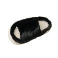 thumbnail image 1 of Xfvqtps Fluffy Slippers for Women Winter Warm Open Toe Slip on Thick Sole PVC Solid Color Furry Cozy Indoor and Outdoor Plush Shoes Black, 1 of 8