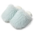 thumbnail image 1 of Xfvqtps Fluffy Slippers for Women Winter Warm Slip on Solid Color Furry Cozy Indoor and Outdoor Plush Shoes Blue, 1 of 6
