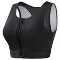 thumbnail image 1 of Xfvqtps Front Zipper Sports Bra for Women Back Mesh Breathable Racerback Yoga Workout High Impact Sports Bra Black, 1 of 3