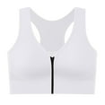 thumbnail image 1 of Xfvqtps Front Zipper Sports Bra for Women Mesh Breathable Racerback Yoga Workout High Impact Sports Bra White, 1 of 7