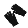 thumbnail image 1 of Xfvqtps Full Finger Gloves Touchscreen Winter Warm Gloves Knit Solid Color Grid Pattern Stretchy Extended Mittens for Women Black, 1 of 3