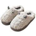 thumbnail image 1 of Xfvqtps Fuzzy Slippers for Womens and Mens Lovers House Slippers Fluffy Slippers Memory Foam Thick Bottom Non Slip Cute Plush Cartoon Animals Ear Warm Winter Home Slippers Gray, 1 of 4
