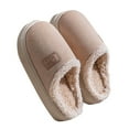 thumbnail image 1 of Xfvqtps Fuzzy Slippers for Womens and Mens Lovers House Slippers Fluffy Slippers Suede Thickened Plush Lining Memory Foam Thick Bottom Non Slip Cute Solid Color Warm Winter Home Slippers Beige, 1 of 4