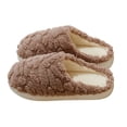 thumbnail image 1 of Xfvqtps Fuzzy Slippers for Men Close Toe Memory Foam Thick Soft Sole Non Slip Warm Furry Indoor House Slipper for Fall Winter Coffee, 1 of 5