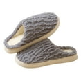 thumbnail image 1 of Xfvqtps Fuzzy Slippers for Men Close Toe Memory Foam Thick Soft Sole Non Slip Warm Furry Indoor House Slipper for Fall Winter Gray, 1 of 5