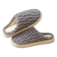 thumbnail image 1 of Xfvqtps Fuzzy Slippers for Men Close Toe Memory Foam Thick Soft Sole Non Slip Warm Furry Indoor House Slipper for Fall Winter Gray, 1 of 5