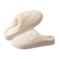 thumbnail image 1 of Xfvqtps Fuzzy Slippers for Women Close Toe Memory Foam Thick Soft Sole Non Slip Warm Furry Indoor House Slipper for Fall Winter Beige, 1 of 5