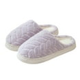thumbnail image 1 of Xfvqtps Fuzzy Slippers for Women Close Toe Memory Foam Thick Soft Sole Non Slip Warm Furry Indoor House Slipper for Fall Winter Purple, 1 of 5