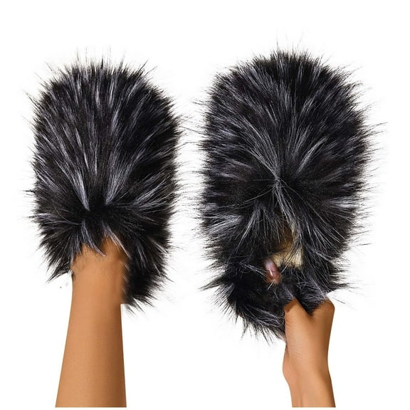 Xfvqtps Fuzzy Slippers for Women Fluffy Close Toe Slide House Slippers for Indoor Bedroom Warm Furry Slipper for Winter Spring Fall Black