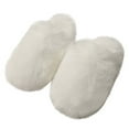 thumbnail image 1 of Xfvqtps Fuzzy Slippers for Women Fluffy Close Toe Slide House Slippers for Indoor Bedroom Warm Furry Slipper for Winter Spring Fall White, 1 of 5