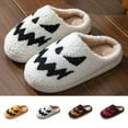 thumbnail image 1 of Xfvqtps Fuzzy Slippers for Women Halloween Ghost Slippers Holiday Fluffy Warm Plush Slippers Winter Indoor Bedroom Soft Cozy Home Non-Slip White, 1 of 5