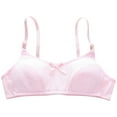 thumbnail image 1 of Xfvqtps Girls Bras Bralettes Adjustable Spaghetti Strap Back Buckle Cotton Soft Comfortable Breathable Solid Color Bow Training Bra for Teen Age 9-16 Pink, 1 of 7