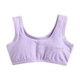 thumbnail image 1 of Xfvqtps Girls Bras with Padded Cotton Training Bra for Teen Big Kids Solid Color Flower Print Bow Comfortable Breathable Girls Bras for 10-16 Years Purple-04, 1 of 3