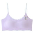 thumbnail image 1 of Xfvqtps Girls Bras with Padded Fixed Cup Adjustable Spaghetti Strap Soft Comfortable Breathable Cute Rabbit Print Training Bra for Teen Bras for 12-15 Years Purple, 1 of 2