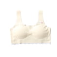 thumbnail image 1 of Xfvqtps Girls Bras with Padded Fixed Cup Seamless Wavy Hem Ice Silk Cooling Training Bra for Teen Big Kids Cute Rabbit Strawberry Print Comfortable Breathable Girls Bras for 12-15 Years Beige, 1 of 4