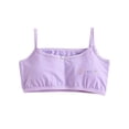 thumbnail image 1 of Xfvqtps Girls Bras with Padded Spaghetti Strap Cotton Training Bra for Teen Big Kids Solid Color Flower Print Bow Comfortable Breathable Girls Bras for 10-16 Years Purple-04, 1 of 3