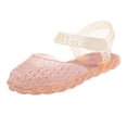 thumbnail image 1 of Xfvqtps Girls Jelly Shoes Closed Toe Hollow out Hook and Loop Summer Princess Beach Sandals, 1 of 8
