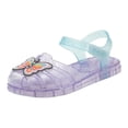 thumbnail image 1 of Xfvqtps Girls Jelly Shoes Transparent Crystal Sandals Butterfly Hook and Loop Strap Close Toe Hollow out Summer Princess Comfortable Beach Shoes, 1 of 5