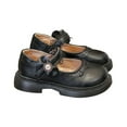 thumbnail image 1 of Xfvqtps Girls Loafers Bow Lace PU Oxford Mary Jane Dress Shoes For Graduation Fall New Genuine Leather Princess Soft Sole Middle Big Children's Single Shoes Black, 1 of 9
